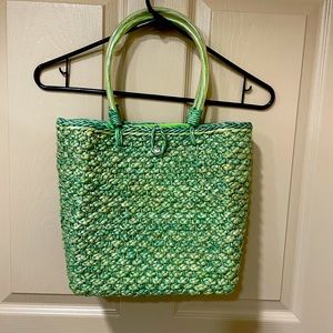 Charter Club beach bag. Clean and pretty. Unique handles. P.B.1